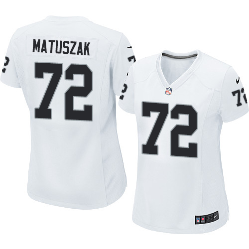 Women's Limited John Matuszak Nike Jersey White Road - #72 NFL Oakland Raiders